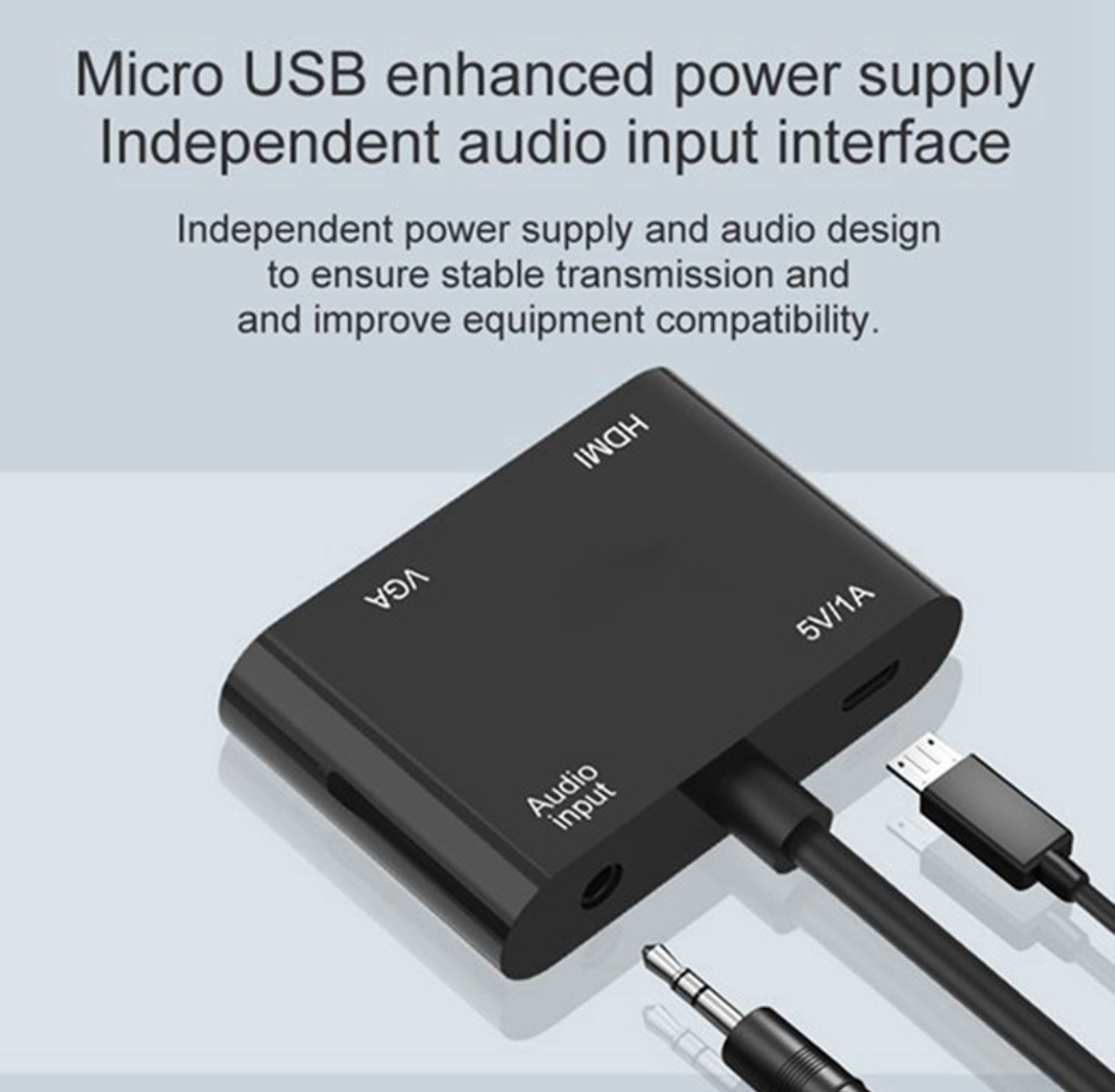 Cable converts HDMI to VGA + HDMI to 2 screens at the same time