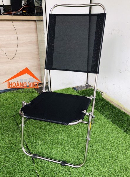 Ghế xếp lưới inox lưng cao chắc chắn 40x90cm bán cafe siêu tiện lợi Gấp xếp nhỏ gọn