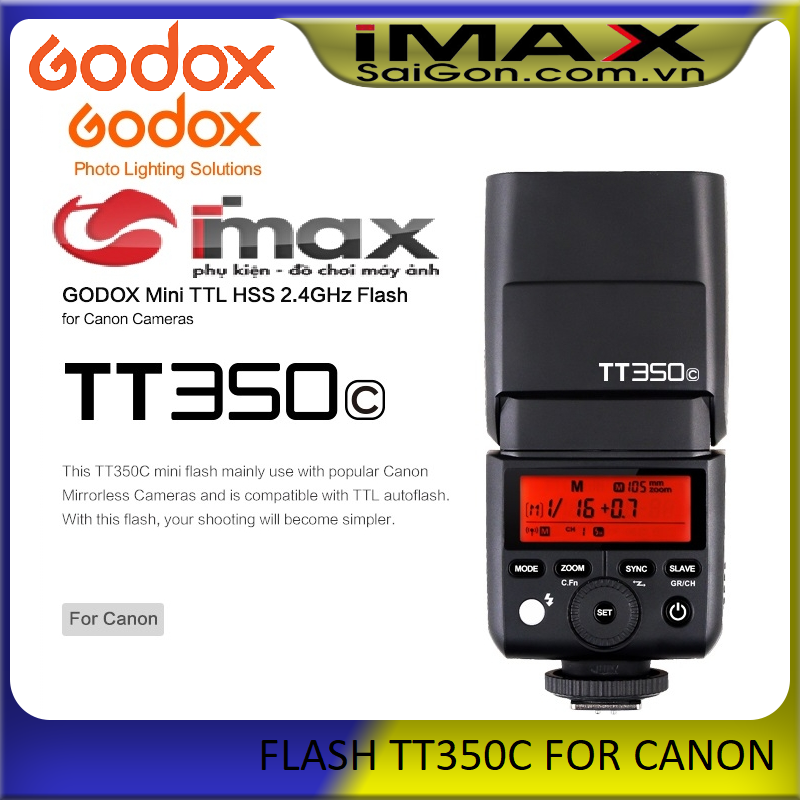 Đèn flash godox tt350c cho c , chính hãng