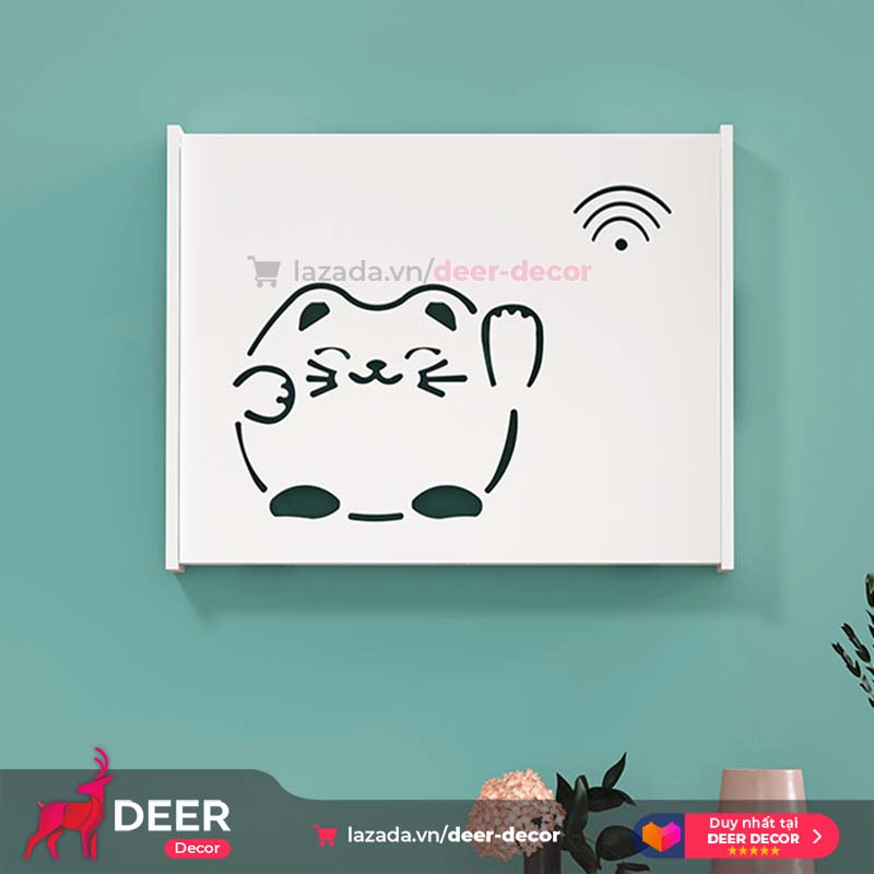 Kệ Che Công Tơ Điện Ổ Điện - Hộp Đựng Router Wifi - Deer Decor