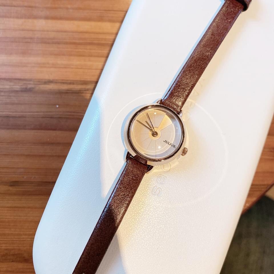 Đồng Hồ Nữ Julius Hàn Quốc Dây Da JA-979 (Nâu)