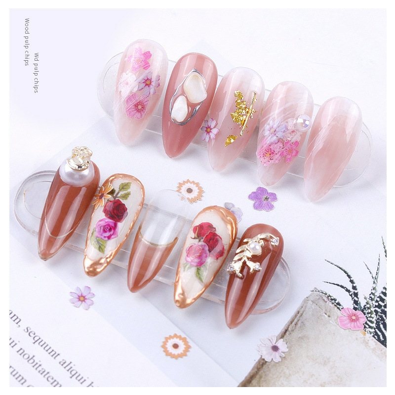 [HCM]Set 6 hủ hoa gỗ ẩn trang trí móng
