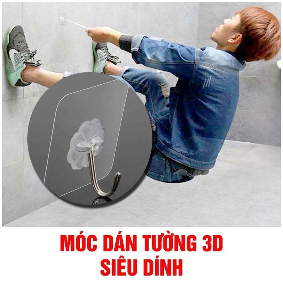 [Set 10 cái] Móc dán trong suốt chịu lực