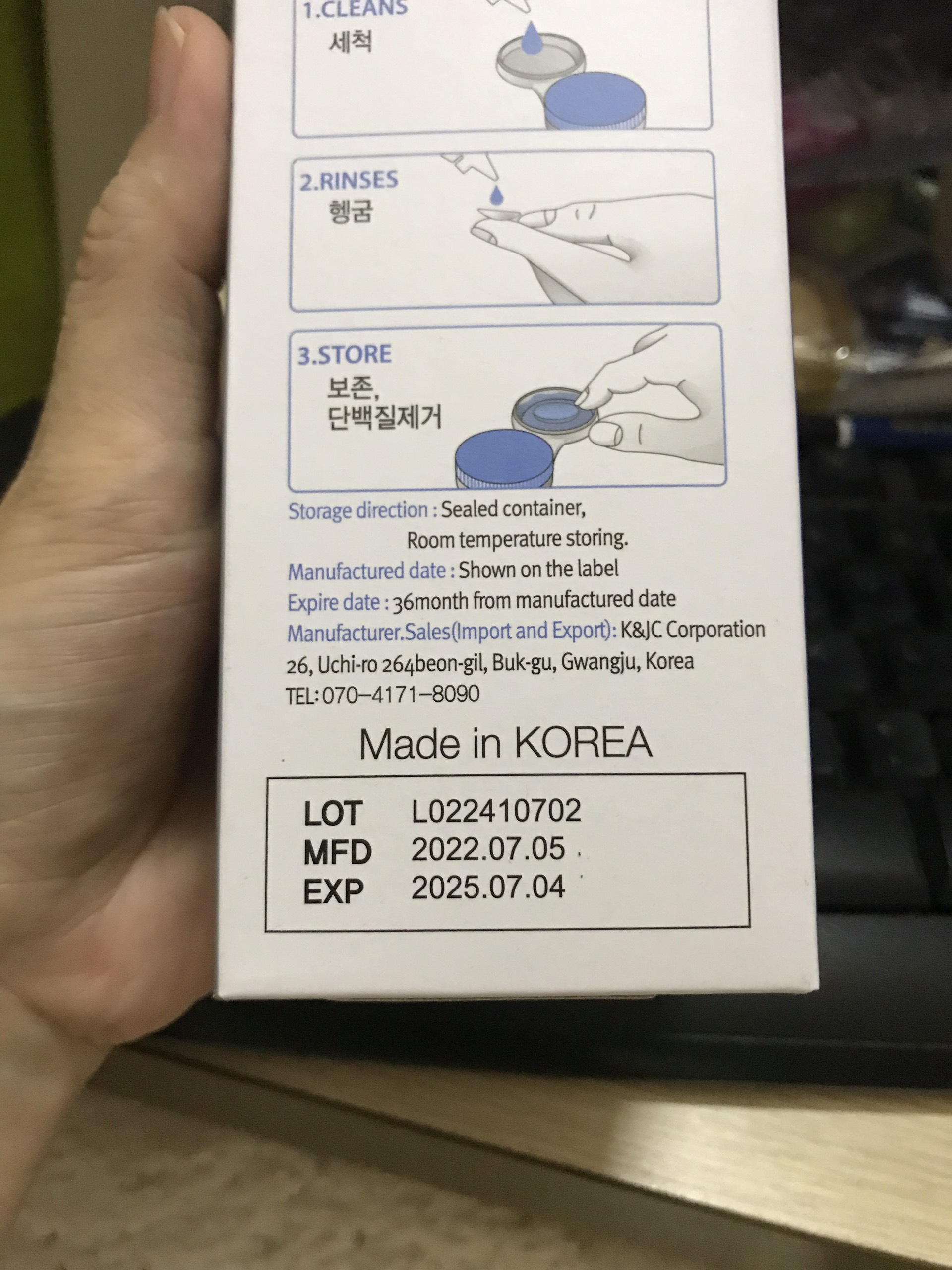 Nước ngâm lens Hàn Quốc 350ml (chai bự, có hộp)