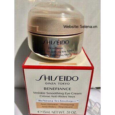 [CHÍNH HÃNG] Kem mắt giảm nhăn tăng đàn hồi Shiseido Benefiance Wrinkle Smoothing Eye Cream 15ML