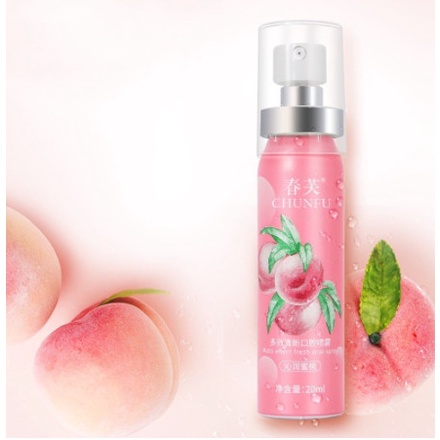 Xịt thơm miệng heyxi vị đào - bạc hà 15ml kháng khuẩn , thơm mát , khử mùi