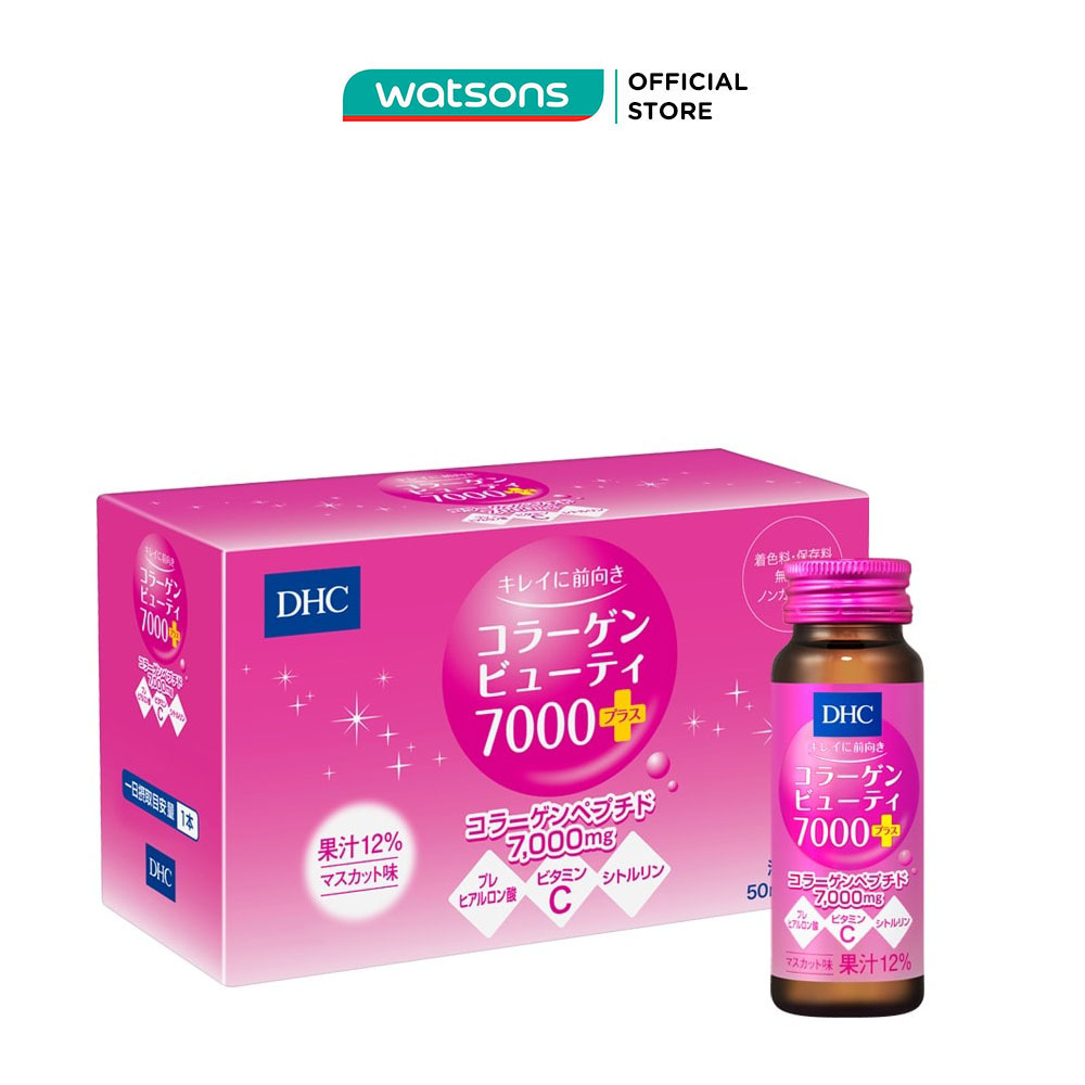 Thực Phẩm Bảo Vệ Sức Khỏe DHC Collagen Beauty Collagen Nước 7000 Plus Hộp 10 Chai x 50ml