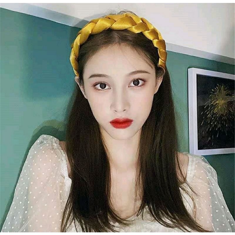 【HOT SALE】 Bờm Mấn Satin Bản Rộng Tết Bím