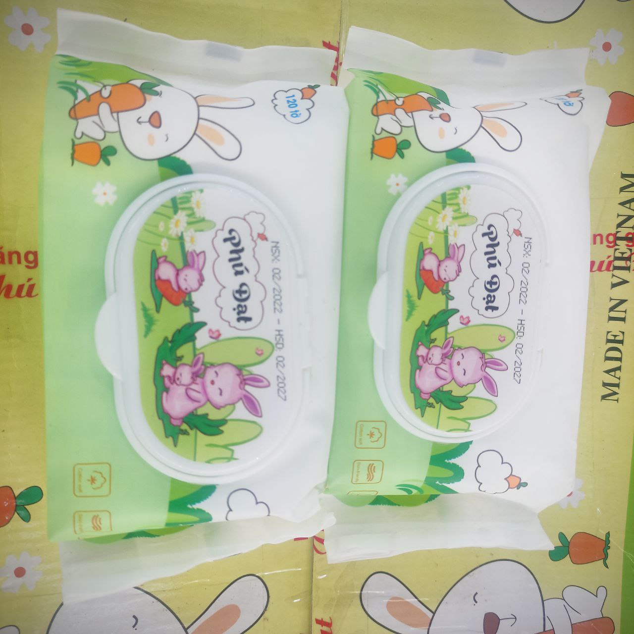 Gói 120 tờ khăn giấy ướt phú đạt - khăn ướt trẻ em - khăn vệ sinh, lau tay đa năng