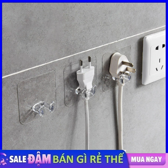 [HCM]Combo 2 Móc Dán Tường Kẹp Giữ Dây Điện Phích Cắm Điện/ Kê Đỡ Sạc Điện Thoại - Móc Treo Đồ Đa Năng
