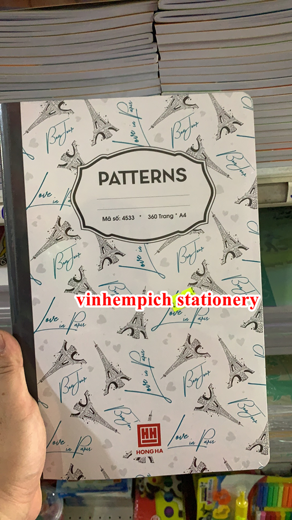 Sổ kẻ ngang Hồng Hà 360 trang A4 Patterns (4533)