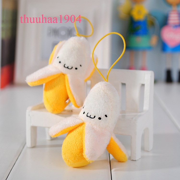 Móc khóa thú bông treo balo đi học đáng yêu ngộ nghĩnh móc khóa quả chuối vàng siêu cute