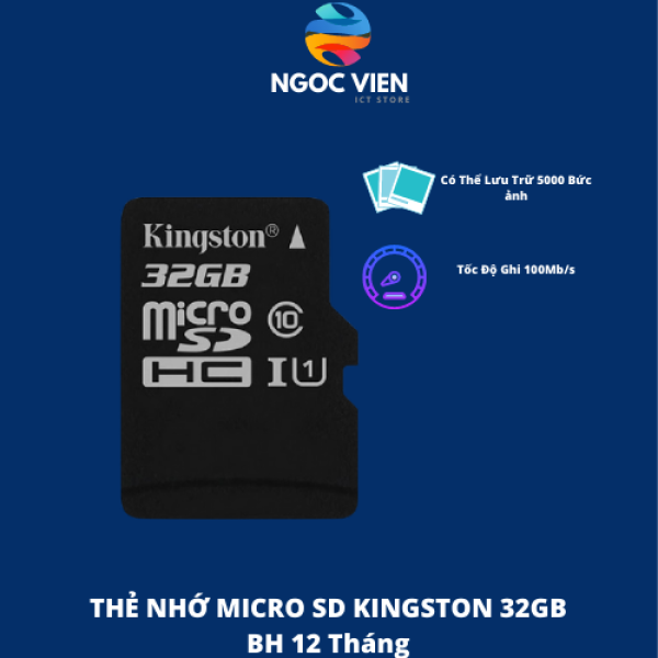Thẻ nhớ MicroSD Kingston 32GB/64GB sử dụng cho camera máy quay phim - Ngocvienstore