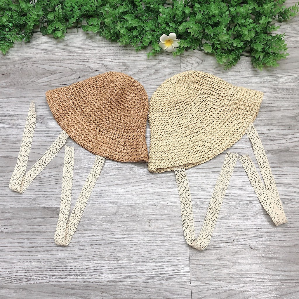 Mũ cói hotrend - Mũ đội cho bé yêu