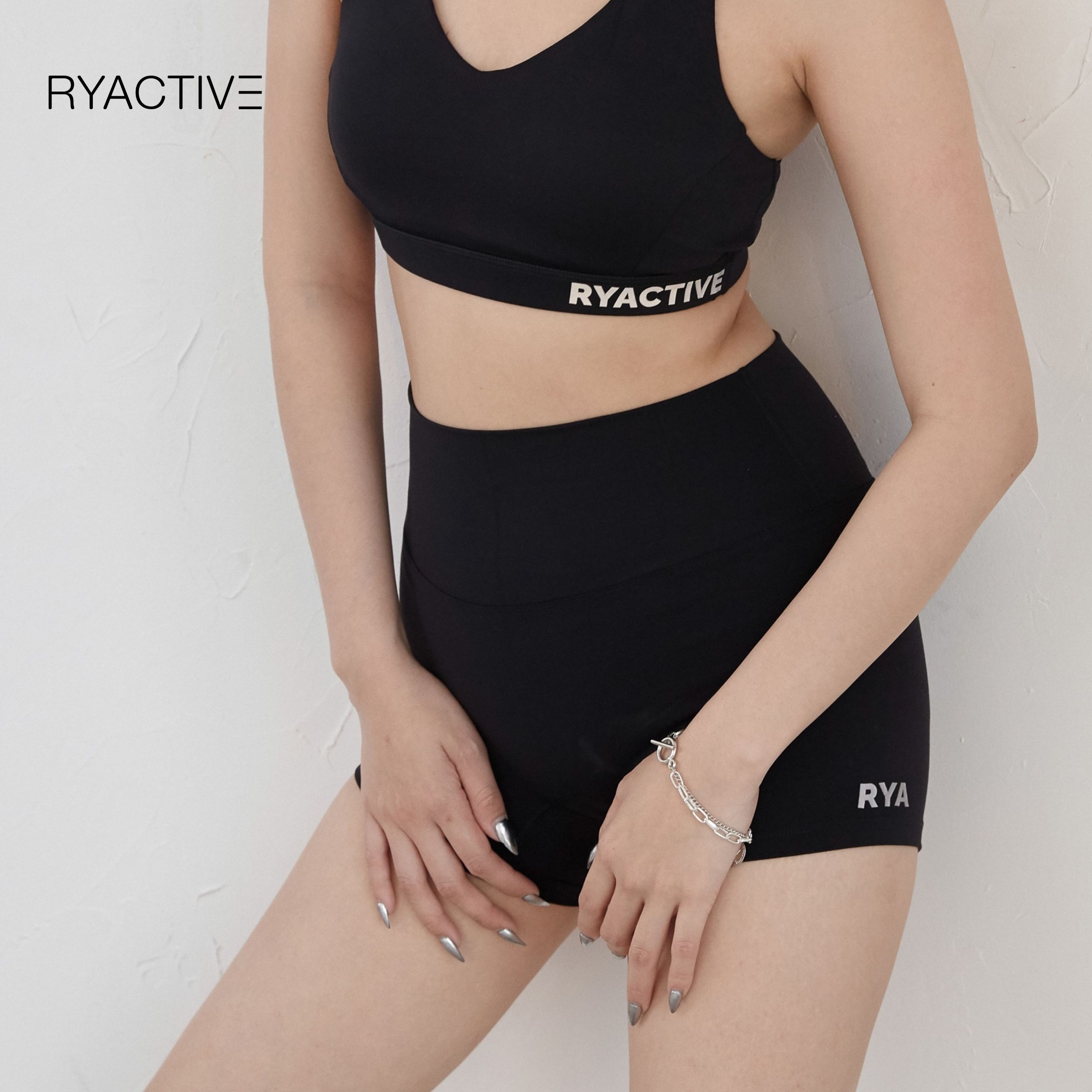Quần biker ngắn thể thao RYACTIVE - SHORT BIKER Black