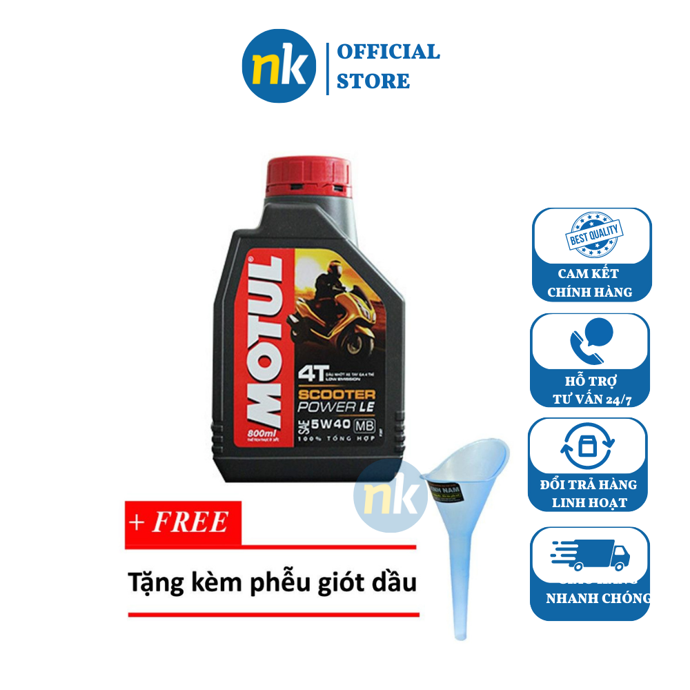 [Tặng Phễu Nhớt] Nhớt cao cấp xe tay ga Motul Scooter Power LE 5W40 800ml