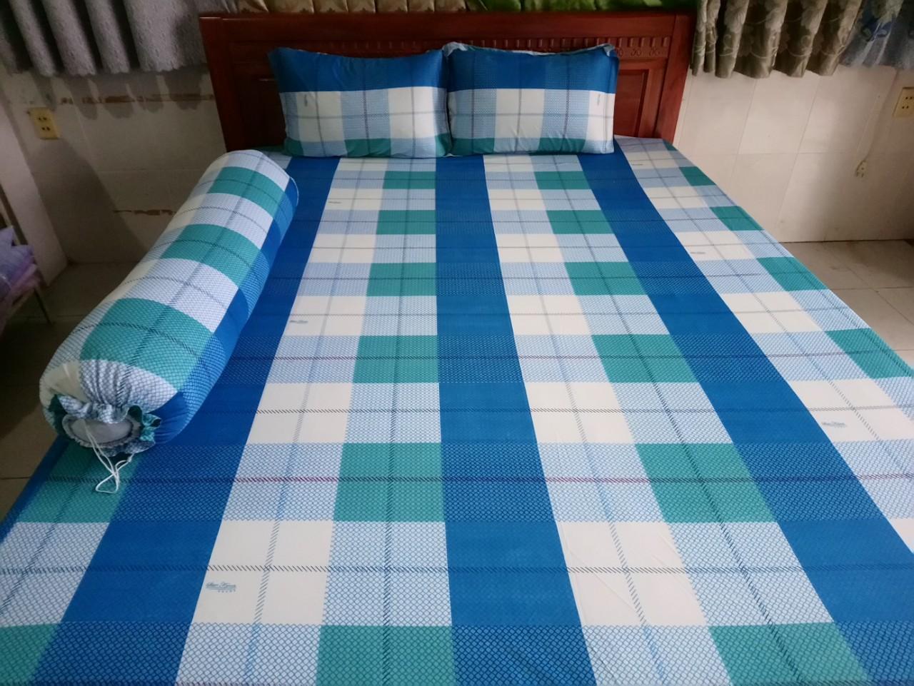 Bộ dra thun lạnh hàn quốc 1m8 x 2m ( 1 dra + 3 áo gối)
