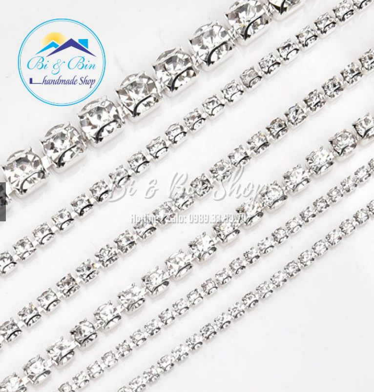 1 mét dây xoàn chấu d đính kết trang phục thời trang, làm phụ kiện handmade