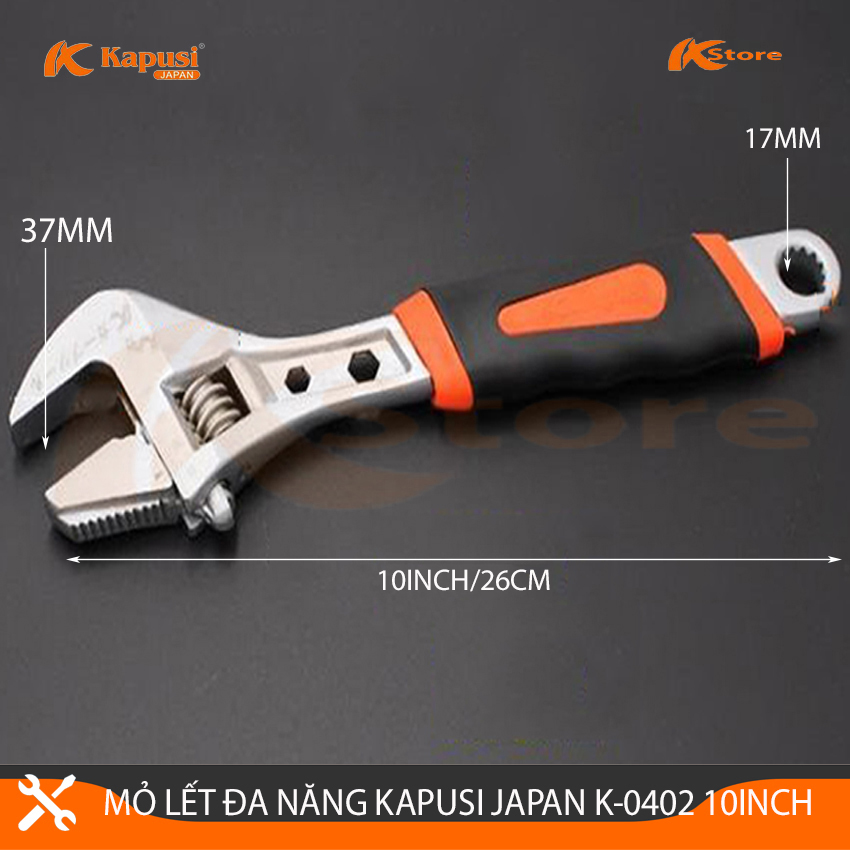 Các cỡ mỏ lết đa năng kapusi japan, mỏ lết vặn đai ốc - mở ống nước