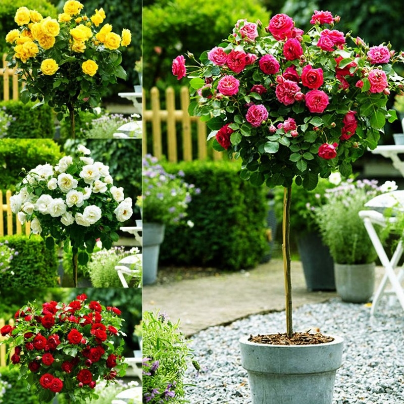 COMBO 5 GỐC HỒNG THÂN GỖ ĐỦ MÀU