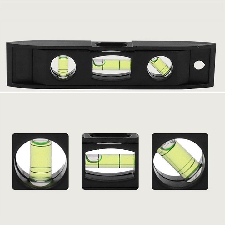 THƯỚC THỦY 3 TRỤ CÂN BẰNG, CÓ NAM CHÂM DÀI 15cm,  màu đen TIỆN ÍCH KỸ THUẬT SỮA CHỮA NHÀ CỬA. TH0933
