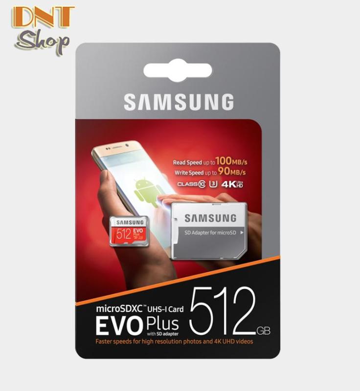 Thẻ nhớ MicroSDXC Samsung EVO Plus 512GB U3 4K - W90MB-R100MB With Adapter (MB-MC512GA)