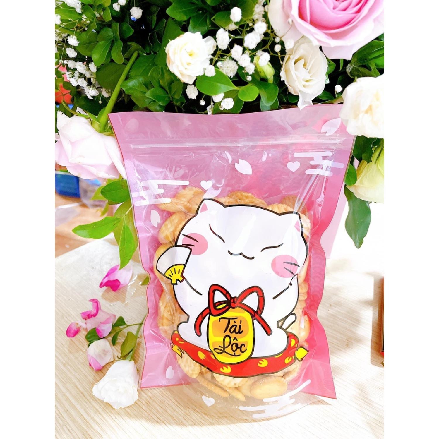 Túi zip mèo thần tài