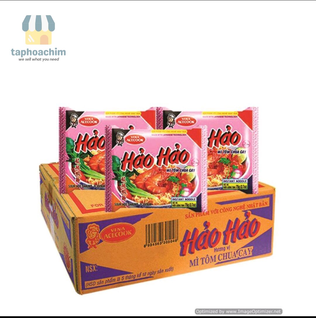 Thùng mì Hảo Hảo tôm chua cay