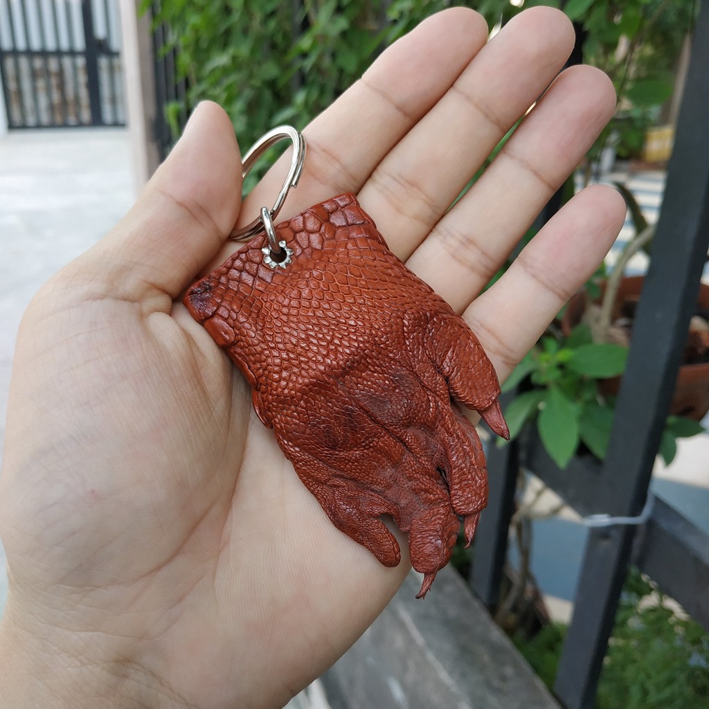 Móc Khóa Nam Ovenis Tay Cá Sấu Thật 3 Màu Đen Nâu Nâu Đỏ Phong Cách