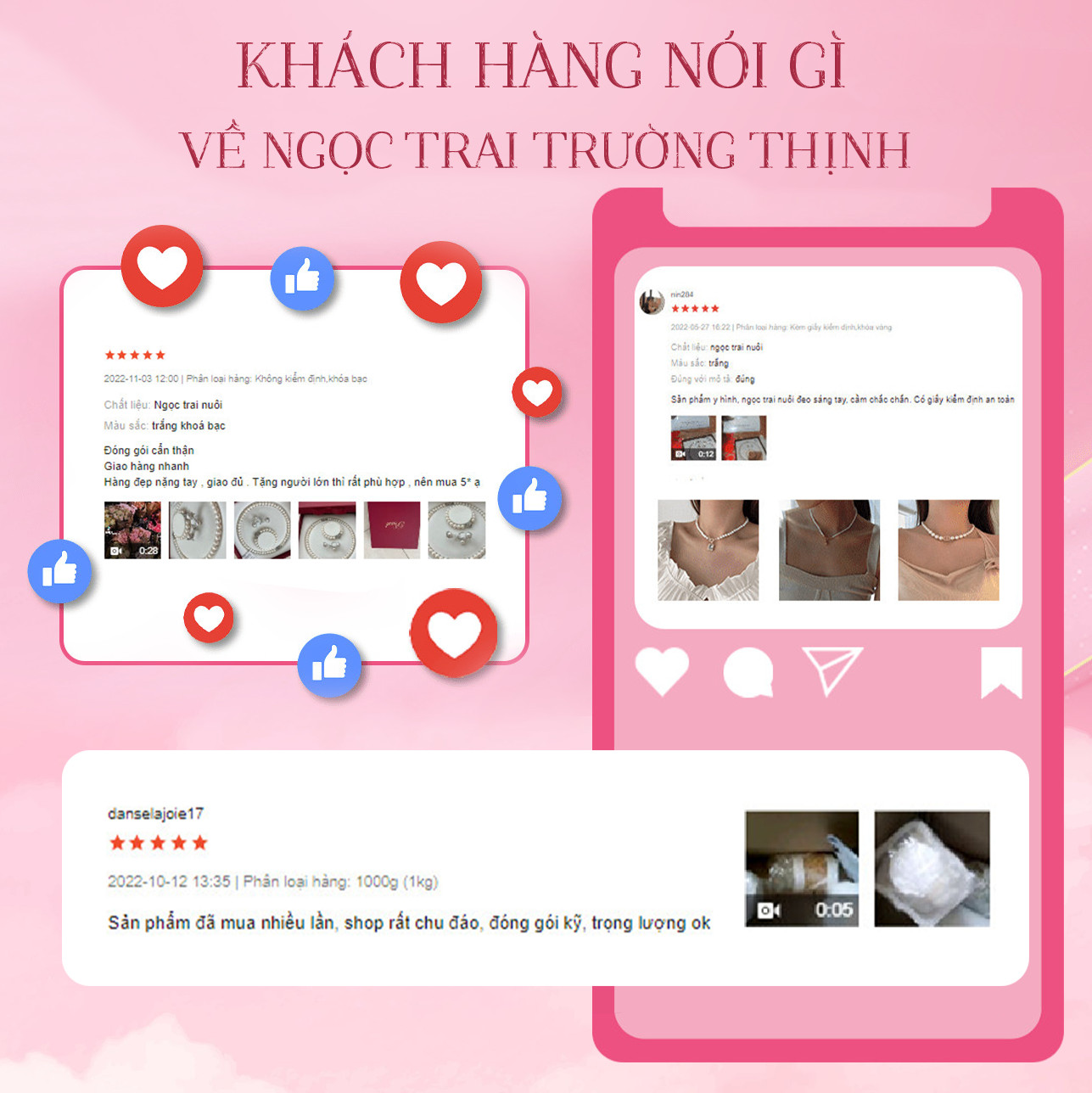 Vòng Tay Hạt Gạo Đan Dọc - Ngọc Trai Trường Thịnh