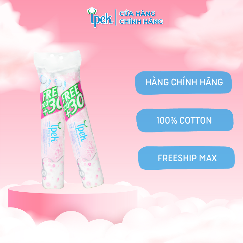 COMBO2 bông tẩy trang IPEK 130 miếng