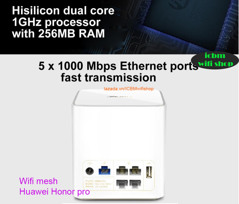 Phát Wifi Huawei Honor pro AC1200, CD15, CD16 băng tần kép tốc độ cao AC1200, Lan gigabit, tính năng Mesh nhiều router