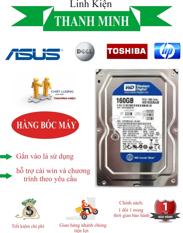 Bảng giá Ổ CỨNG HDD PC MÁY BÀN - BOX DI ĐỘNG 160GB HÀNG THÁO MÁY-BẢO HÀNH 24 THÁNG Phong Vũ