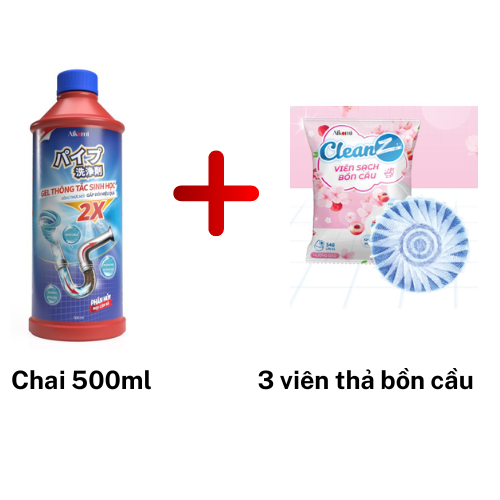 Gel thông tắc sinh học AIKOMI vệ sinh bảo vệ đường ống làm sạch chậu rửa bát nhà vệ sinh cống