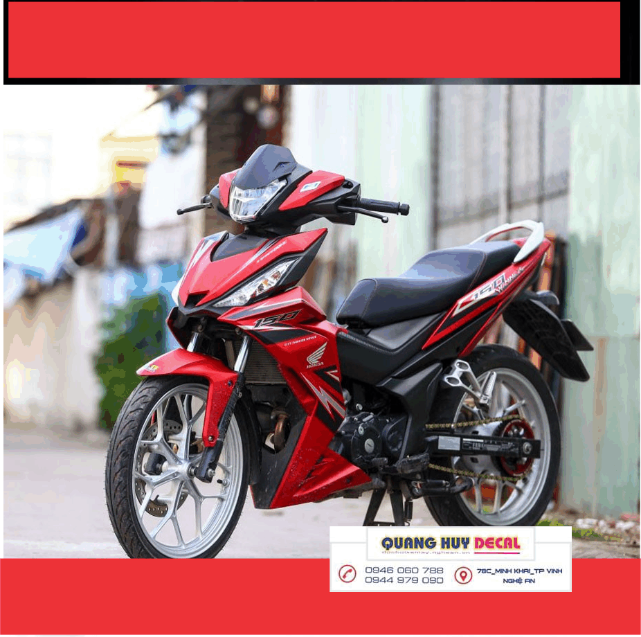 Tem trùm xe winner 150  đỏ chế đẹp  - Tem dán xe máy winner 150 theo yêu cầu -tem xe winner 150 đỏ rẻ đẹp chất