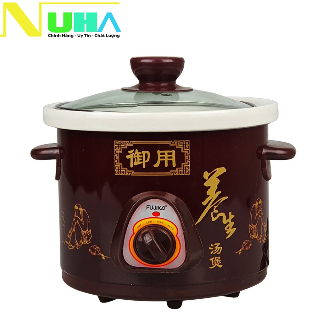 Nồi nấu chậm hầm cháo, chưng yến, kho cá dung tích 1.5L Fujika Lòng trắng FJ-KC-15 -Màu ngẫu nhiên