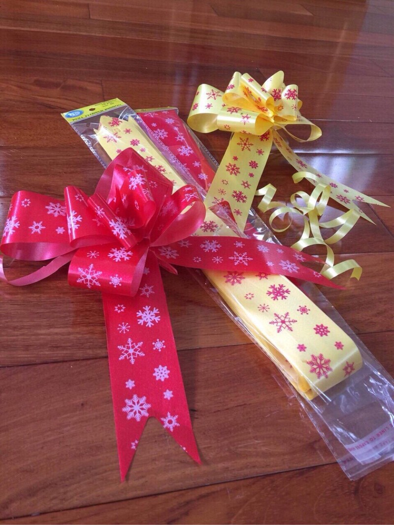 Nơ rút gói quà xấp 10 cái 2,5cm