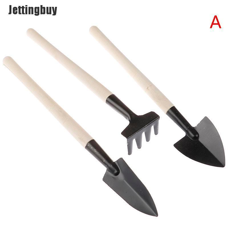 Jettingbuy 3PCs/Set Home Garden Tool Set Home-grown Three-piece Shovel Rake Planting Tools