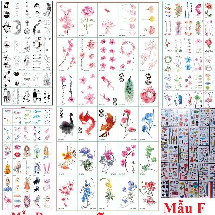 Combo 30 Tấm Hình Xăm Dán Mini Chống Thấm Nước