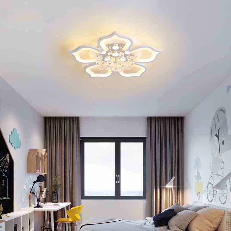 [MẪU 5 CÁNH CÓ PHA LÊ] Đèn Ốp Trần 5 Cánh Pha Lê có bảo hành.