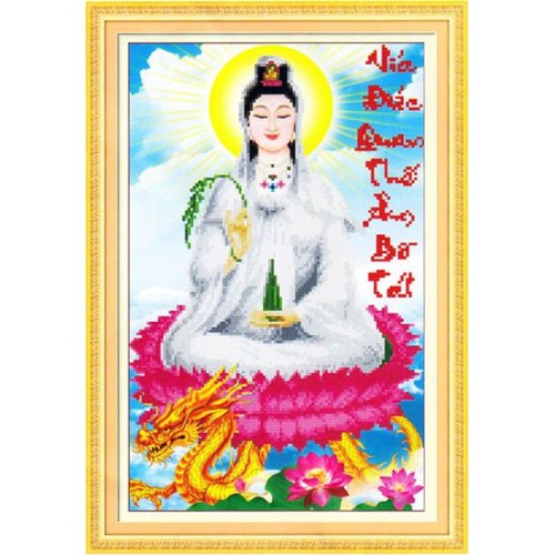 Tranh thêu chữ thập Phật bà quan âm DLH-222484-Ngọc Thịnh