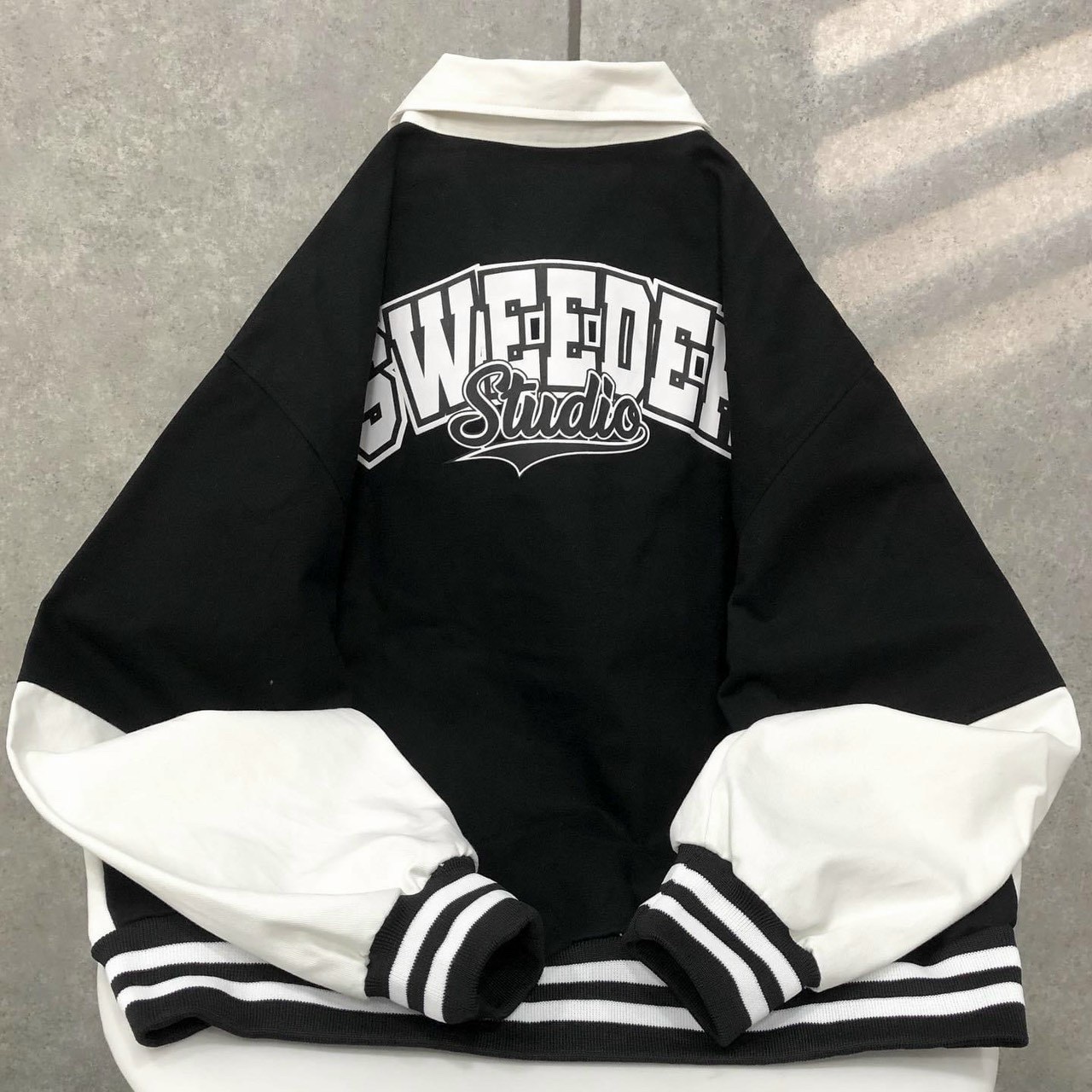 Áo Khóa Dù Cổ Sơ Mi Độc Đáo,in Phối Chữ SWEEDER STUDIO Cá Tính.Tp