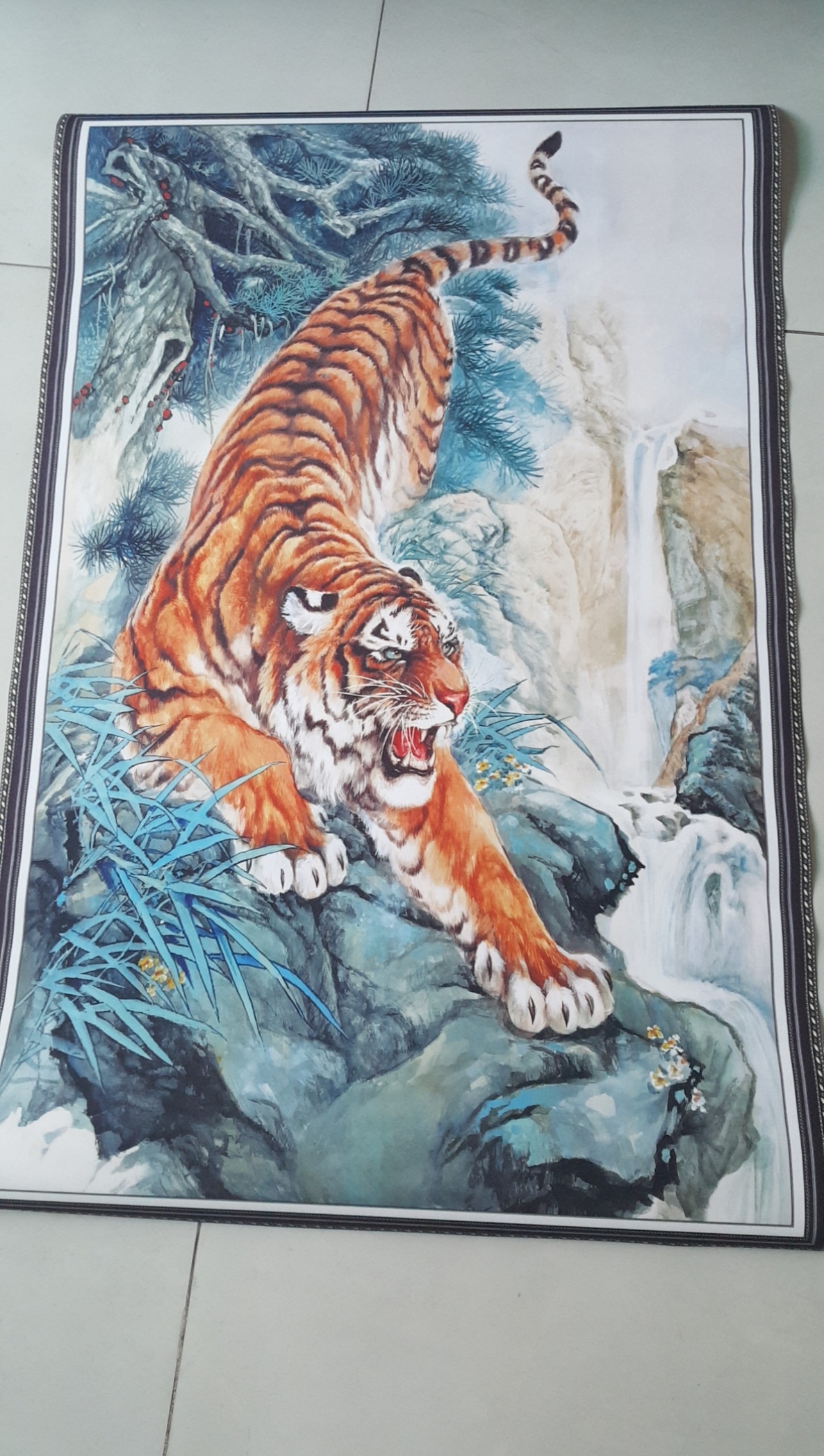 Tranh 3D con Hổ dán tường 90*60cm
