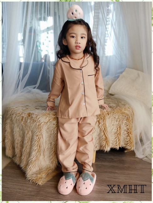 đồ bộ mặc nhà cho bé vải phi lụa mờ ( không bóng) 193