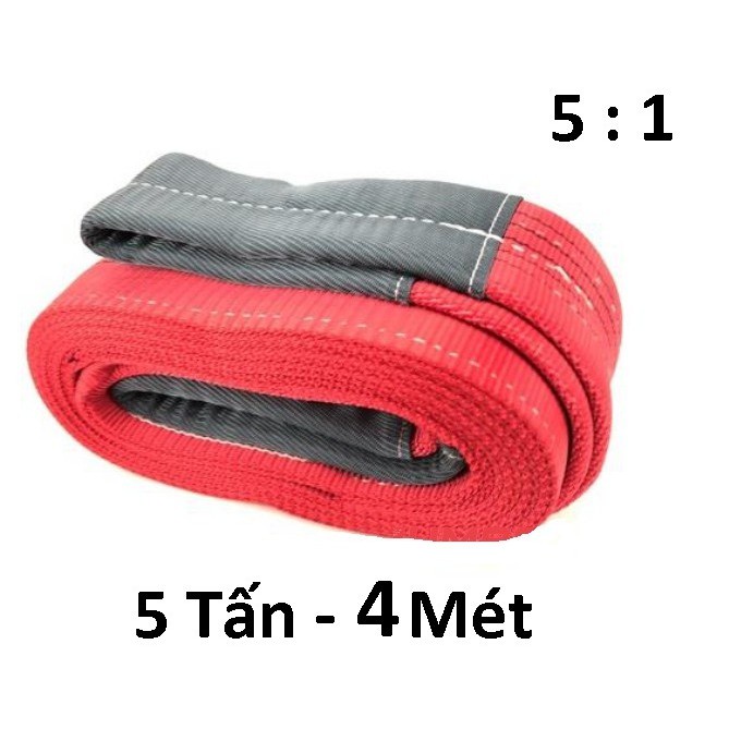 Dây cáp vải cẩu hàng bản dẹp 5 tấn 3 mét, 4,5,6,8,10 mét 2 đầu mắt hệ số 5 : 1 capthepgiasi thái bình vina.