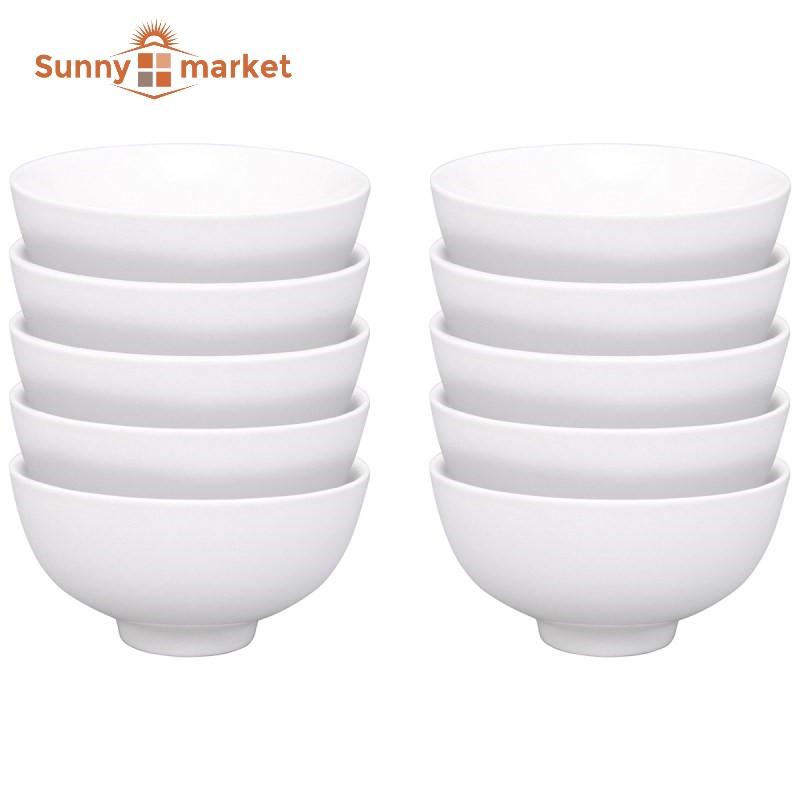 Bộ 6 chén sứ trắng trơn size 11cm, bộ 6 bát ăn cơm, combo 6 chén ăn cơm
