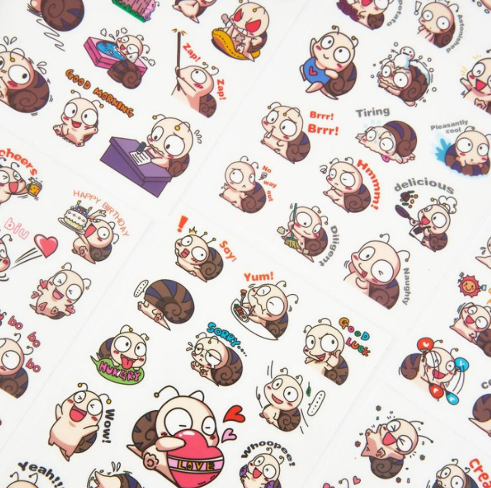 [HCM]Bộ 6 Tấm Sticker Dán Trang Trí - Happy Snail