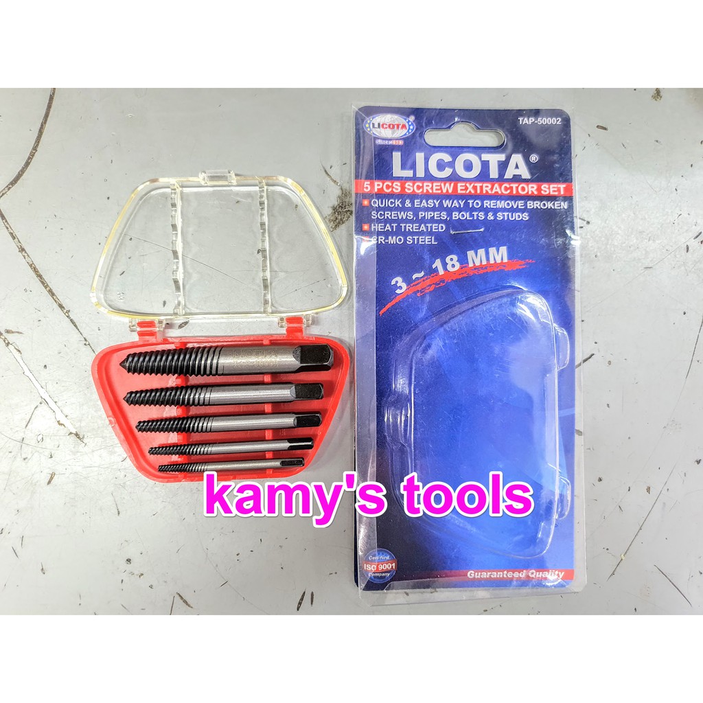 [HCM]Bộ Mũi Vít Tháo Mở Bu Lông Ốc Vít Gãy Hỏng 5 cây Licota Tap-50002 (Bộ Ta Rô Lấy Ốc Gãy Dụng Cụ Lấy Ốc Gãy)
