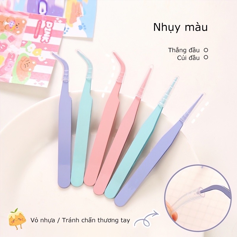 Nhíp đầu cong bằng thép không gỉ nhiều màu sắc tiện dụng