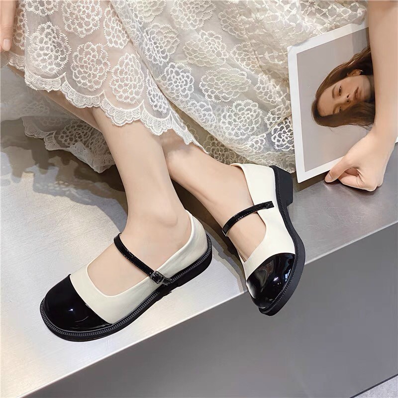 [Hoàn Tiền 15%]Sục nữ , giày nữ chất da quai ngang hàng cao cấp cực xinh 008